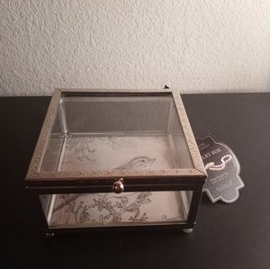 STUNNING NWT Paris Fleamarket Sicura Made in Italy Hinged 5"x5"x3" Glass Jewelry